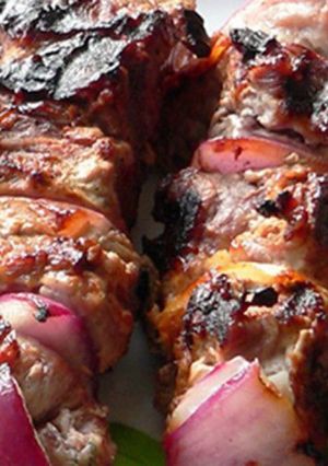 A picture of Eastern Pomegranate Lamb Kabobs.