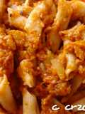 Macarrones integrales picantes con calabaza