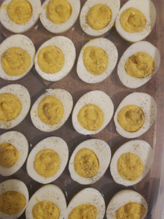 A picture of His Deviled eggs recipe.