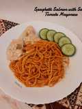Spaghetti Salmon with Sauce Tomate Mayonese