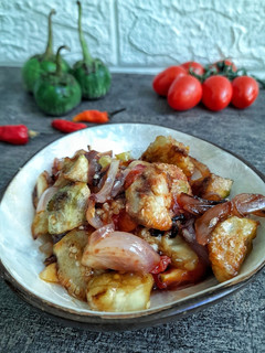 Foto resep Sambal terong bulat hijau