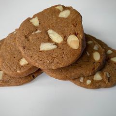 A picture of Brunkager - Danish gingerbread and almond bikkies.