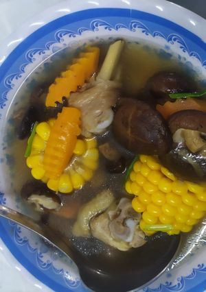 Hình của món Canh gà nấu nấm (ABC) người Hoa.
