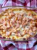 Pasta al forno di rapa rossa e salmone