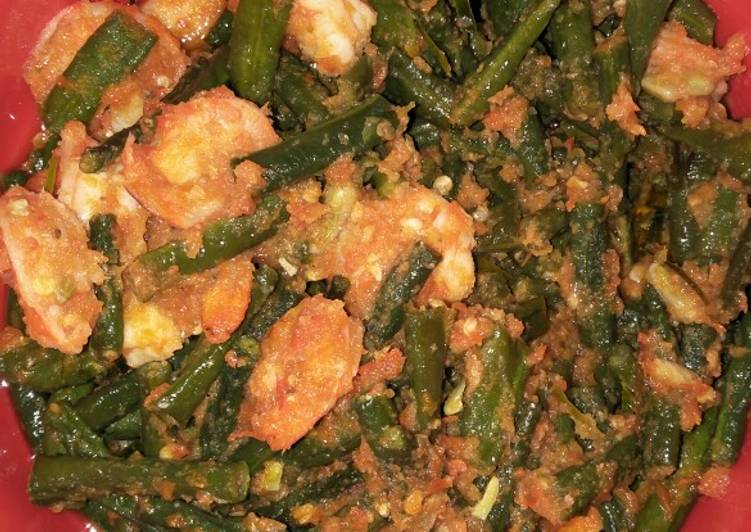 Udang kacang panjang pedas
