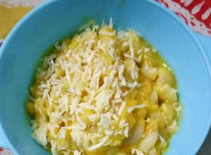 Foto resep Mpasi 9m+ makaroni saus Kabocha jagung keju