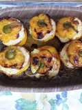 Stuffed Peppers with Potatoes, Mozzarella, and Parmesan