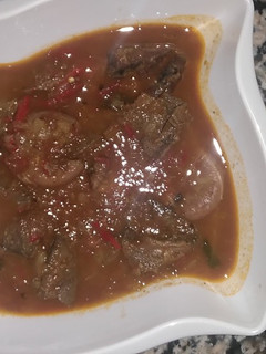 A picture of Kayan ciki pepper soup.