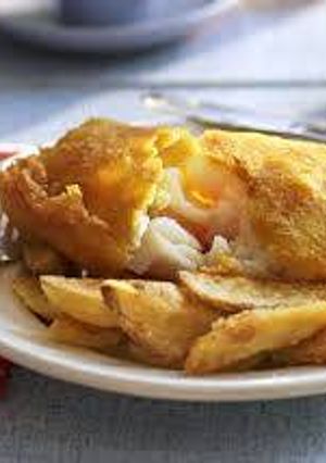 A picture of Grapefruit beer battered cod.