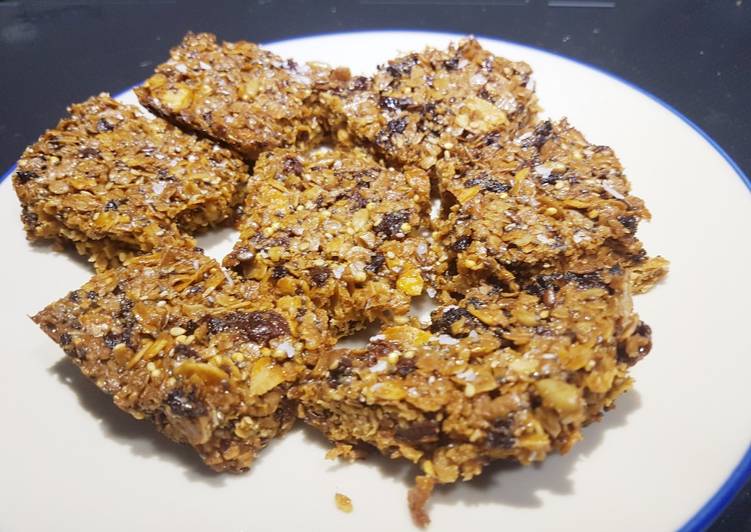 Steps to Make Super Quick Homemade Apricot and almond flapjacks with honey and seeds