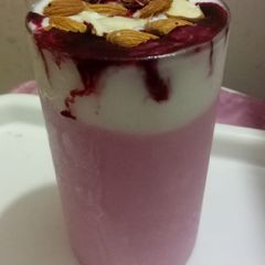 A picture of Rose dry fruits lassi.
