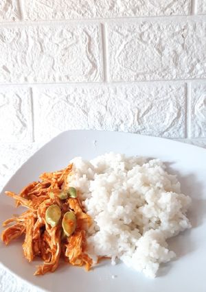 Foto resep Ayam suwir petai pedas (diet)