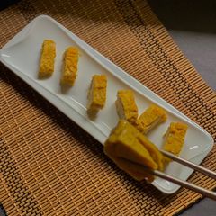 A picture of Japanese Rolled Omelette (Dashimaki Tamago-Kansai style), quick breakfast.