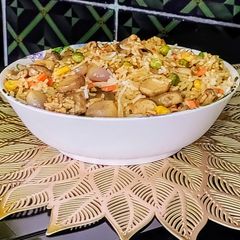 A picture of Mushroom Fried Rice.