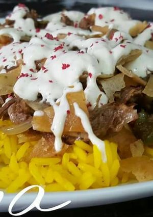 صورة لوصفة فتة شاورما اللحم