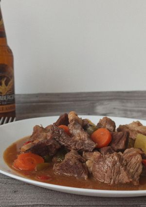 Una foto de Estofado de ternera a la grimbergen double ambree