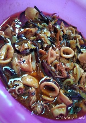 Foto resep Cumi terong asam asin