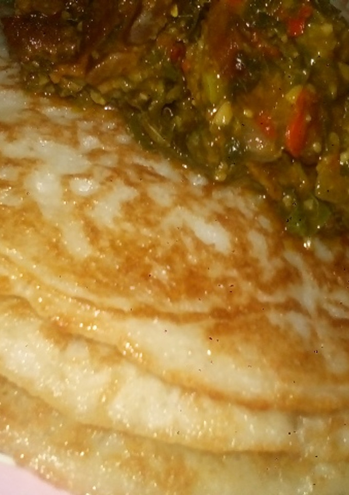 A picture of Sinasir with spinach soup.