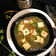 A picture of Lemony Cucumber Tofu Soup.