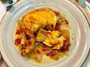 Una foto de airfryer pollo con cebolla