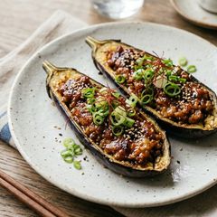 Stuffed Japanese Eggplant Recipe A picture of Stuffed Japanese Eggplant Recipe.