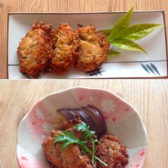 A picture of Fried tofu balls “GANMODOKI" my favourite Japanese dish.