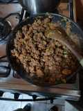 Guiso de zapallo italiano con carne de soya