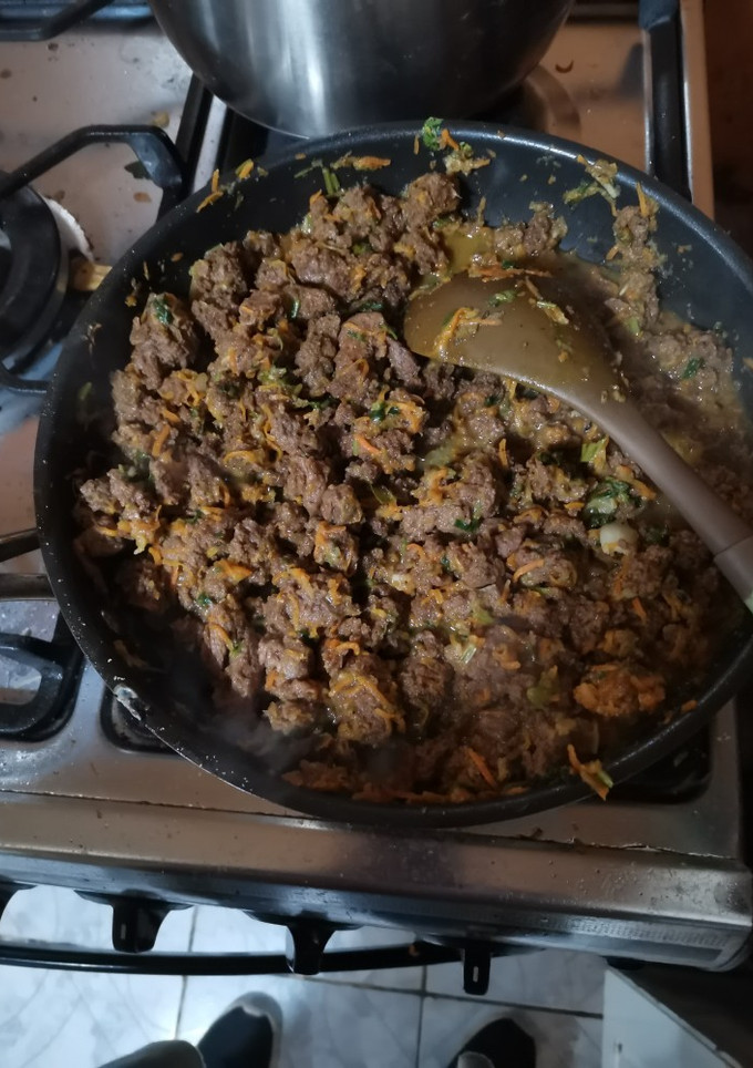 Una foto de Guiso de zapallo italiano con carne de soya
