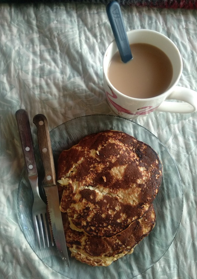 Una foto de Pancakes integrales manzana y avena