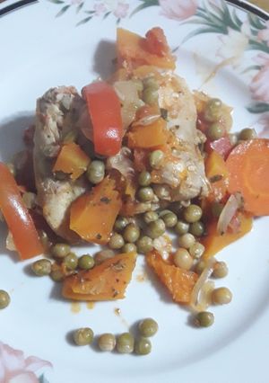 Una foto de Chupin de pollo de mar sin papas