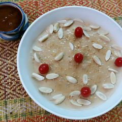 Nolen gurar payesh / jaggery flavour rice pudding A picture of Nolen gurar payesh / jaggery flavour rice pudding.