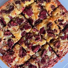 A picture of Red Velvet & White Chocolate Layer Brownies.
