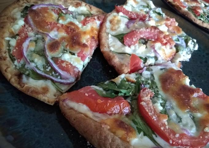 Spinach Feta Tomato Pizza