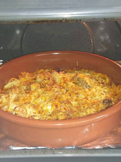 Una foto de Espaguetis con costilla al horno
