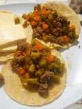 Picadillo de vainica y zanahoria con carne molida