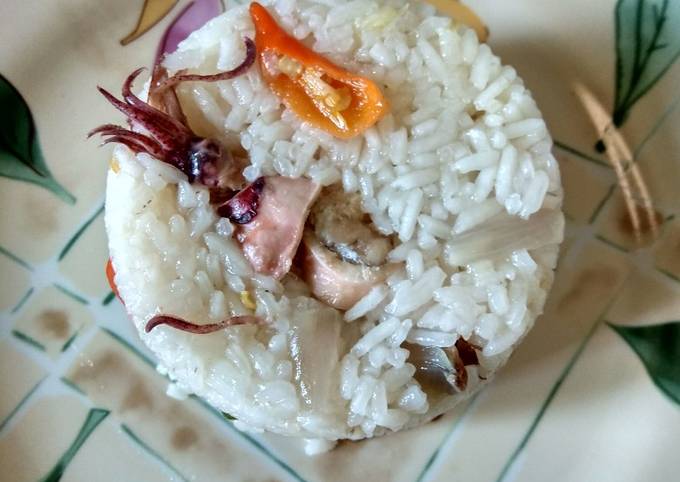 Standar Resep bikin Nasi Liwet cumi asin (magicom) dijamin istimewa
