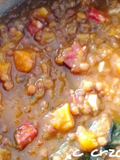 Una foto de Lentejas con calabaza