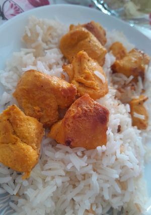 عکسی از دستور مرغ زعفرونی😋