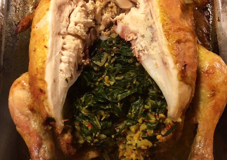Langkah Mudah untuk Membuat Ayam betutu oven kale 🥬 sembunyi yang Menggugah Selera