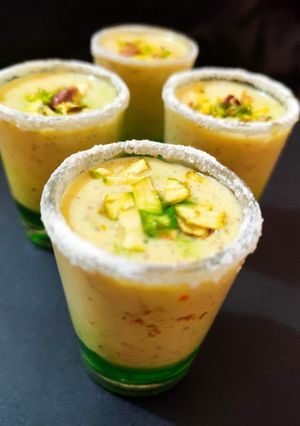 A picture of Khus with Shrikhand shots.
