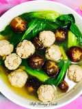 Canh Cải Thìa Thịt Viên Nấm
