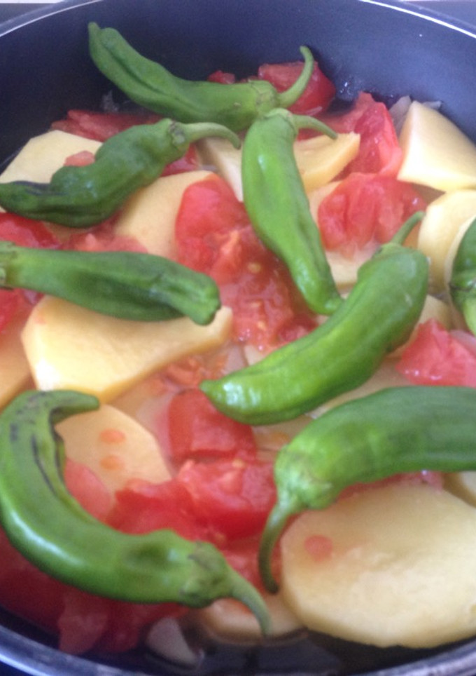 Una foto de Fritada de patatas con verdura