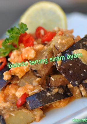 Foto resep Balado terong siram daging ayam