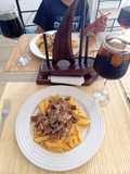 Pasta con bistec