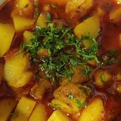 Batata Nu Shaak (Gujarati Style Potato Sabzi) A picture of Batata Nu Shaak (Gujarati Style Potato Sabzi).