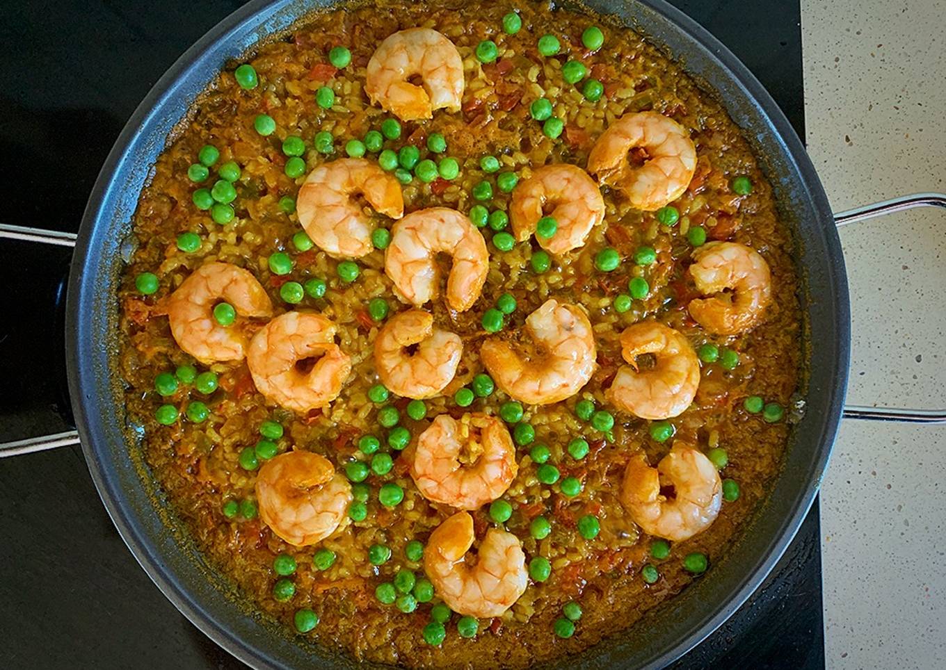 Arroz integral con langostinos