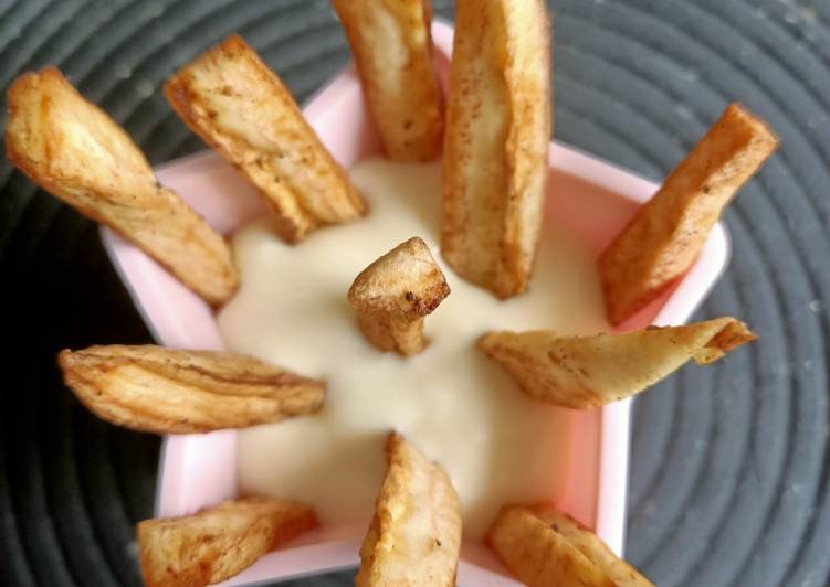 Jain Fries with Cheese Dip