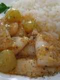Filetes de gallo con uvas