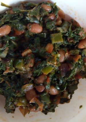 A picture of Fried veggies +beans #authors Marathon.