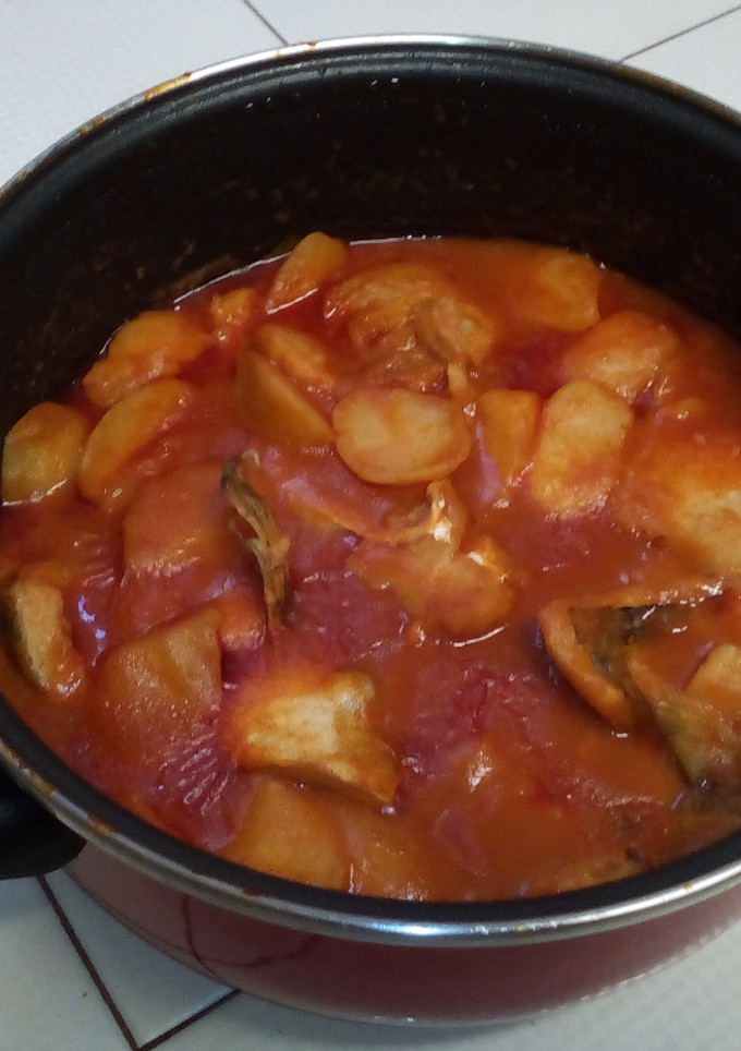 Una foto de Papas con bacalao